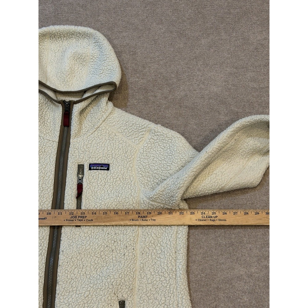 Patagonia Retro Pile Fleece Hoodie Cream Sherpa Full Zip Jacket 22805 Womens XL - Picture 5 of 6